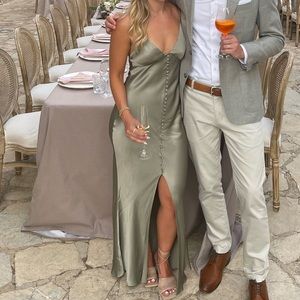 Shona Joy La Lune Cocktail Midi dress sage green